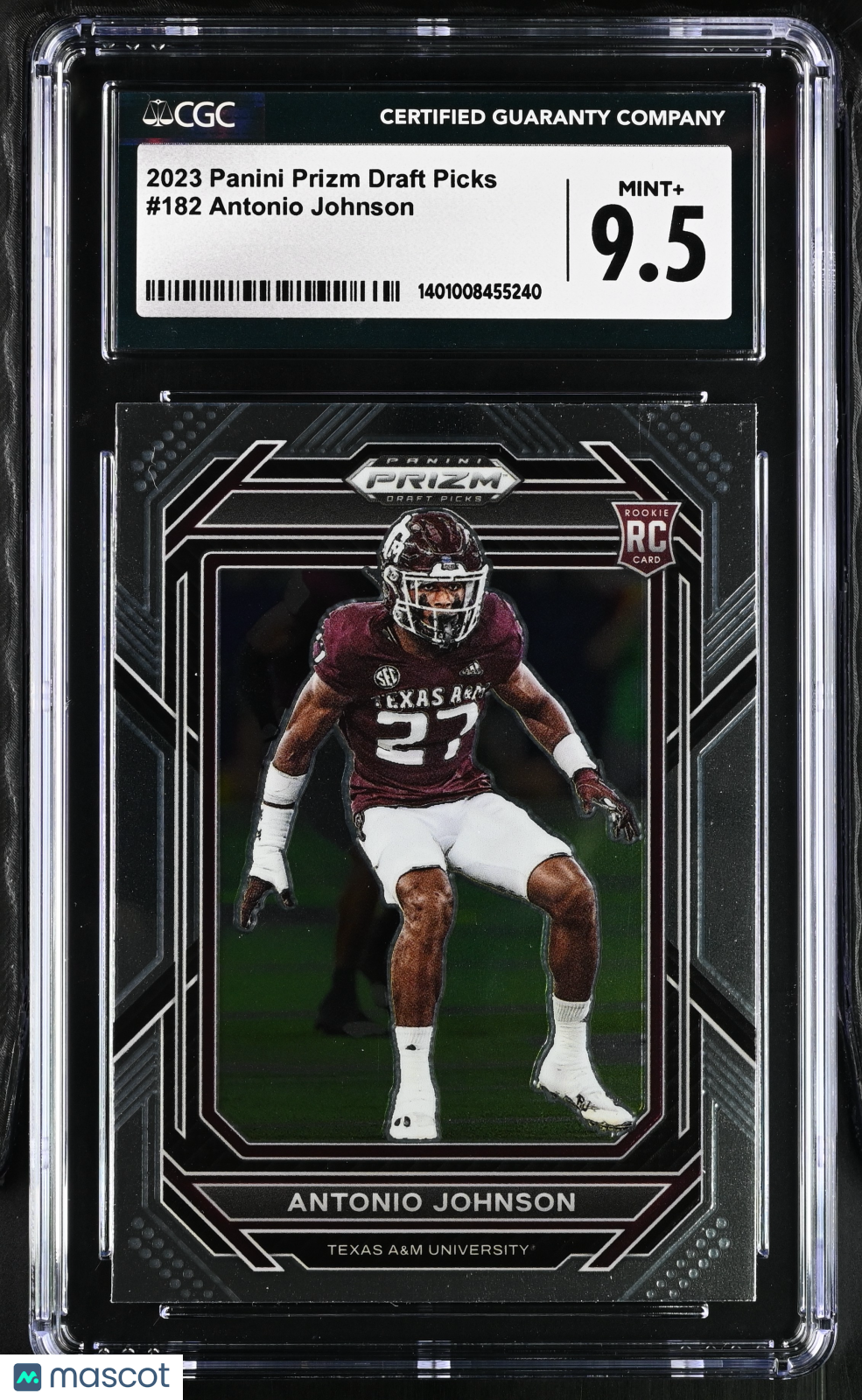 2023 Prizm Draft Picks Antonio Johnson #182 Football CGC 9.5