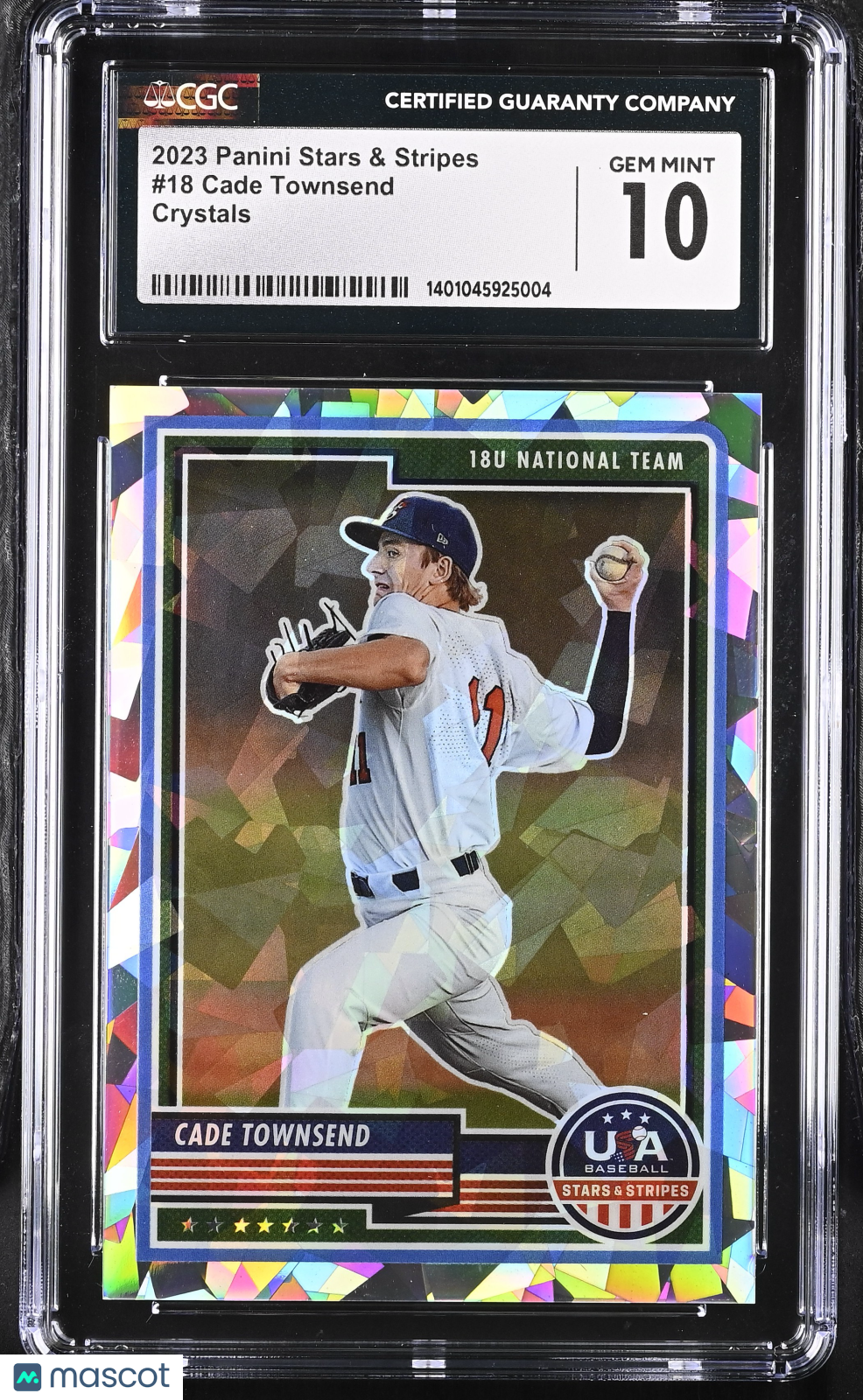 2023 Stars & Stripes Cade Townsend #18 Crystals 04/23 Baseball CGC 10