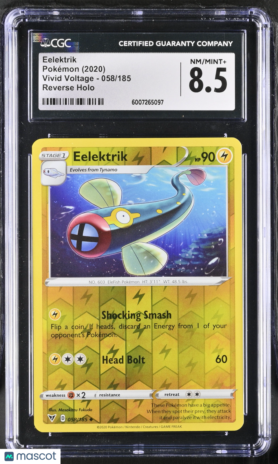 Pokémon Eelektrik #058/185 English CGC 8.5 2020 Vivid Voltage