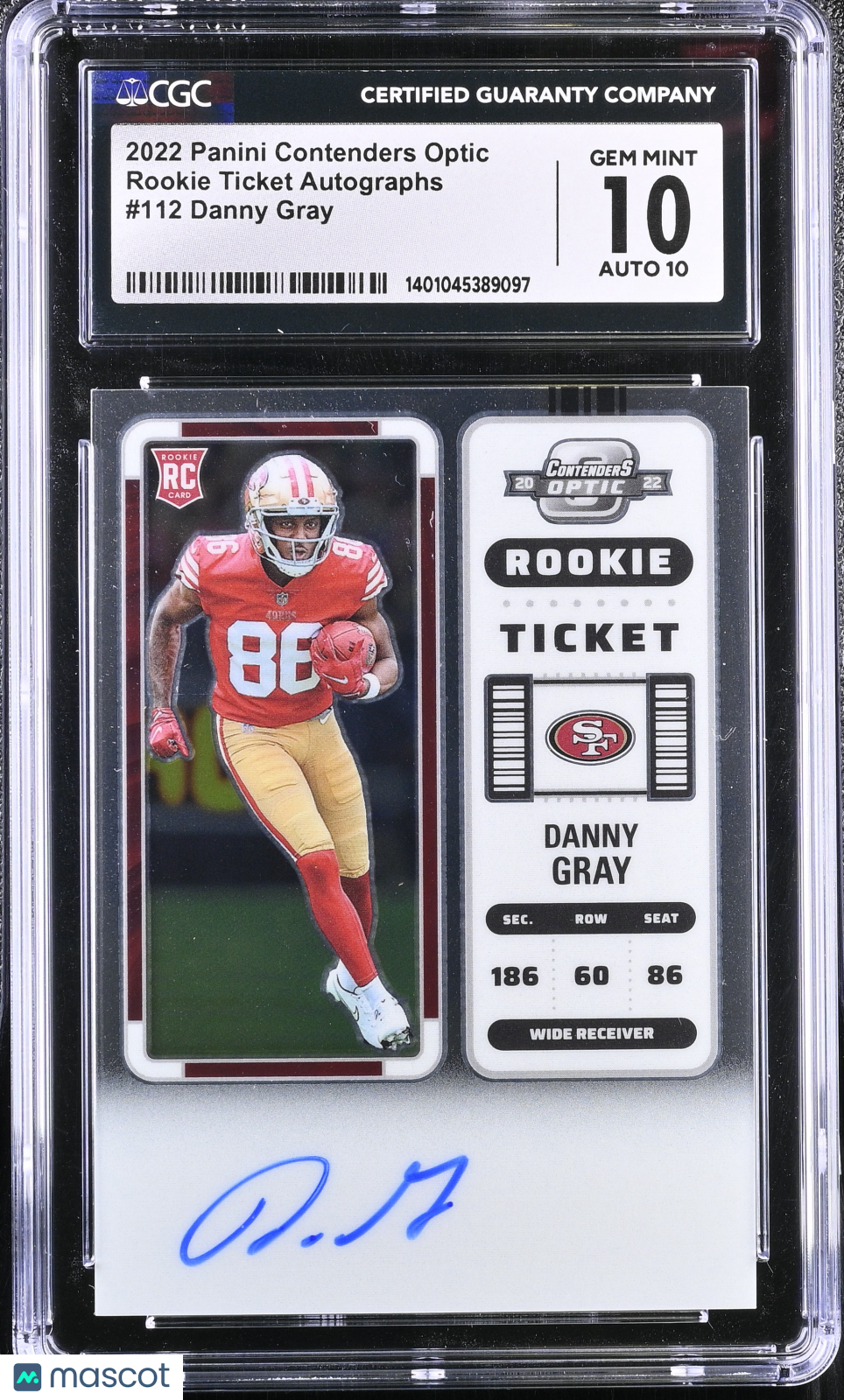 2022 Contenders Optic Danny Gray #112 Football CGC 10