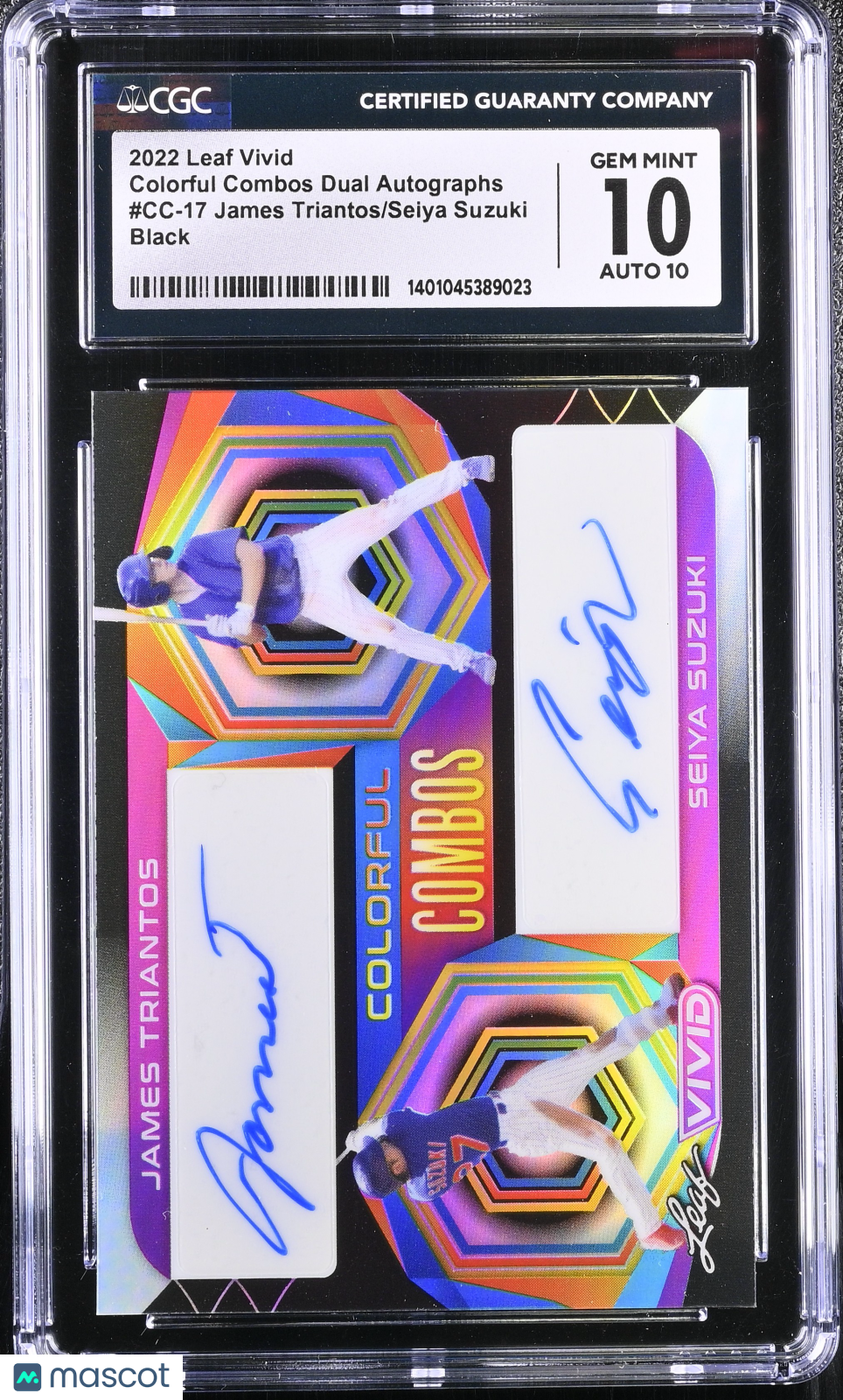 2022 Vivid James Triantos/Seiya Suzuki #CC-17 Black Auto 16/20 Baseball CGC 10