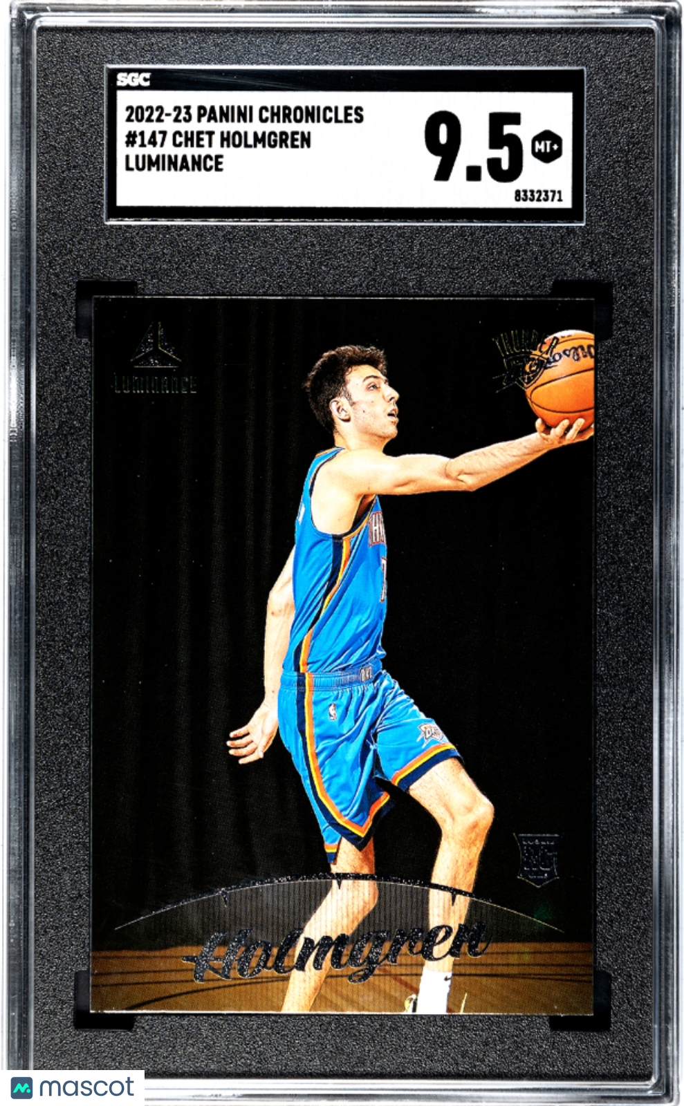 2022 Panini Chronicles Chet Holmgren #147 Luminance Basketball SGC 9.5