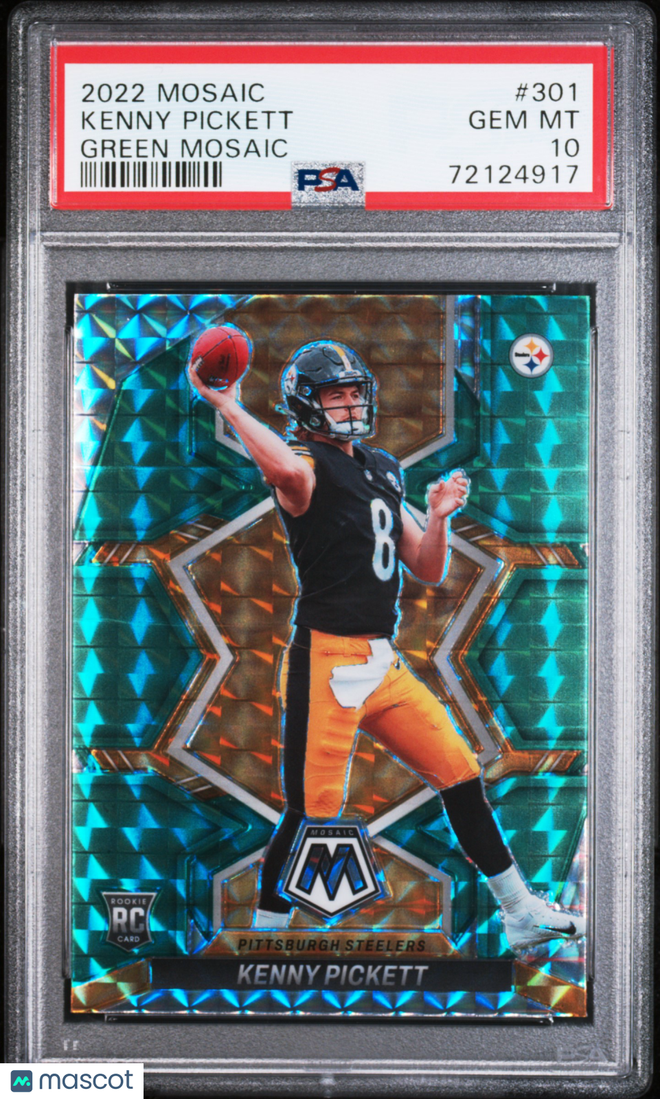 2022 Panini Mosaic Kenny Pickett #301 Green Mosaic Football PSA 10