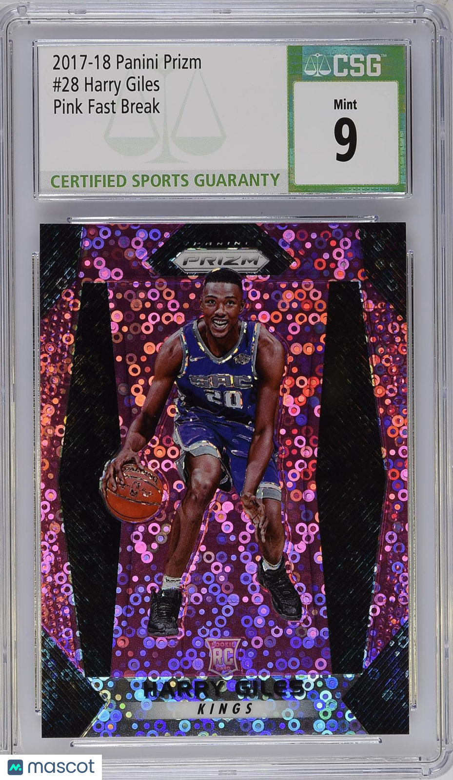 2017 Prizm Harry Giles #28 Pink Fast Break 12/50 Basketball CGC 9