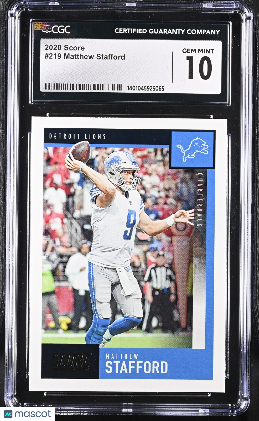 2020 Score Matthew Stafford #219 Football CGC 10