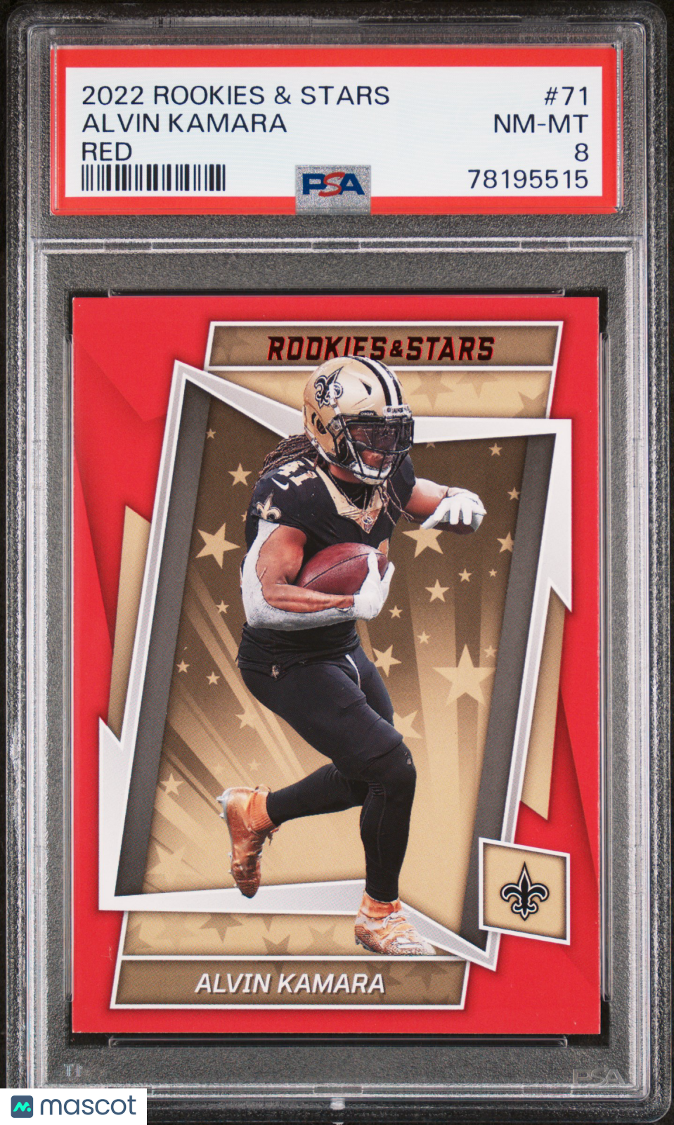 2022 Panini Rookies & Stars Alvin Kamara #71 Red Football PSA 8