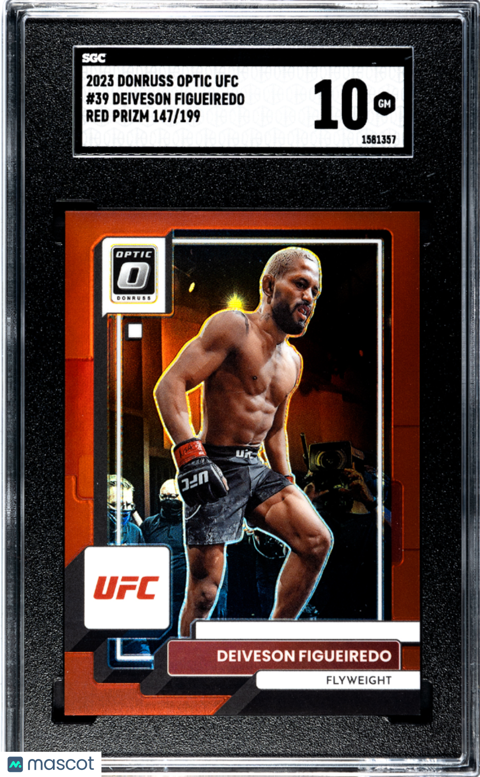 2023 Donruss Optic Ufc Deiveson Figueiredo #39 Red Prizm MMA SGC 10