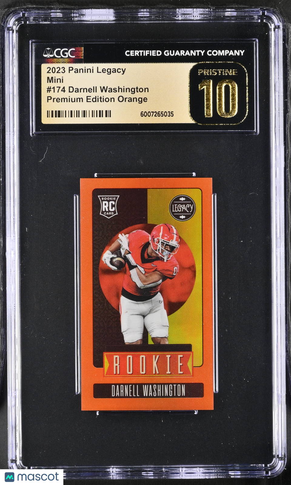 2023 Panini Legacy Darnell Washington 174 Premium Orange Mini RC 041/125 CGC 10