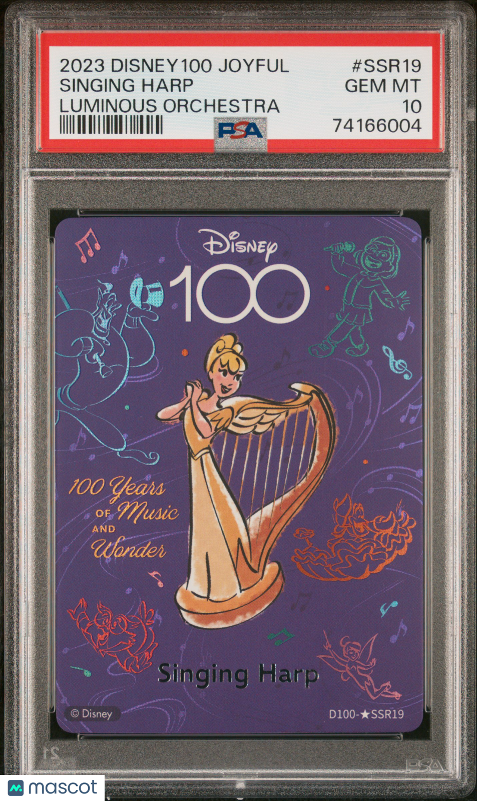 2023 Card.Fun Disney100 Joyful Orchestra Singing Harp #SSR19 PSA 10