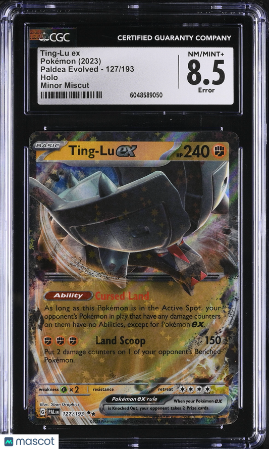 Ting-Lu ex #127/193 English Miscut Error CGC 8.5 2023 Pokemon Paldea Evolved