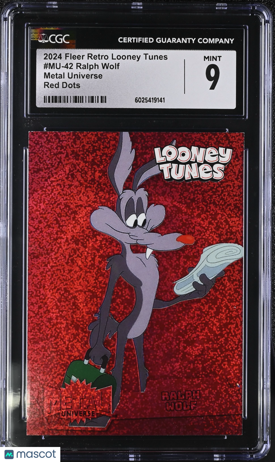 2024 Fleer Retro Looney Tunes Ralph Wolf MU-42 Metal Red Dots 221/349 CGC 9