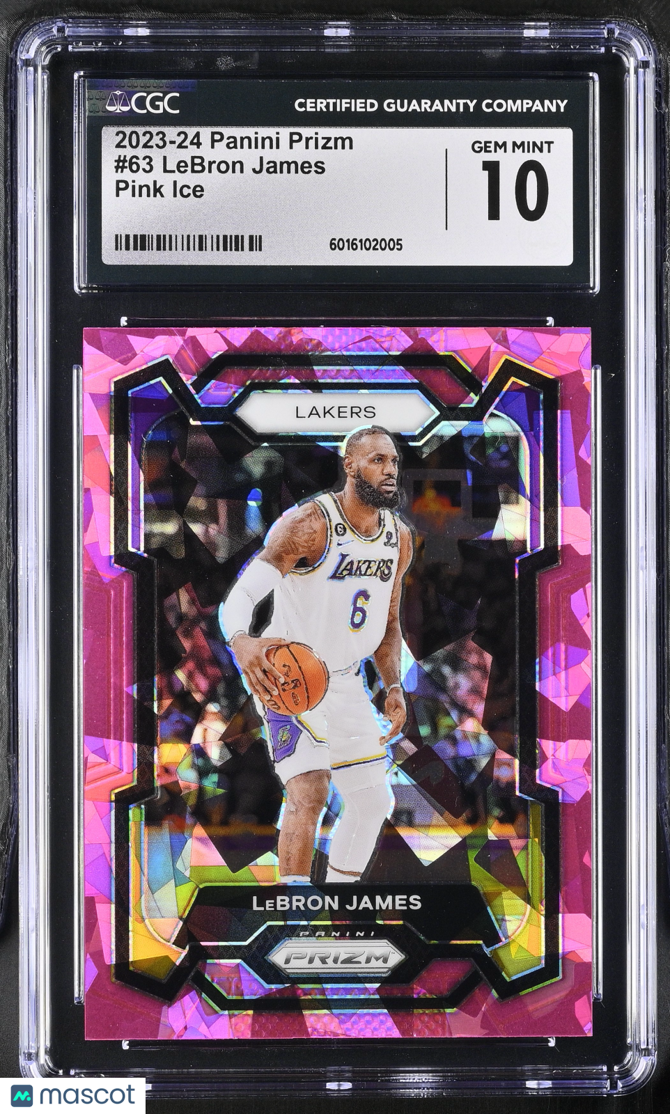 2023-24 Panini Prizm LeBron James #63 Pink Ice Basketball CGC 10