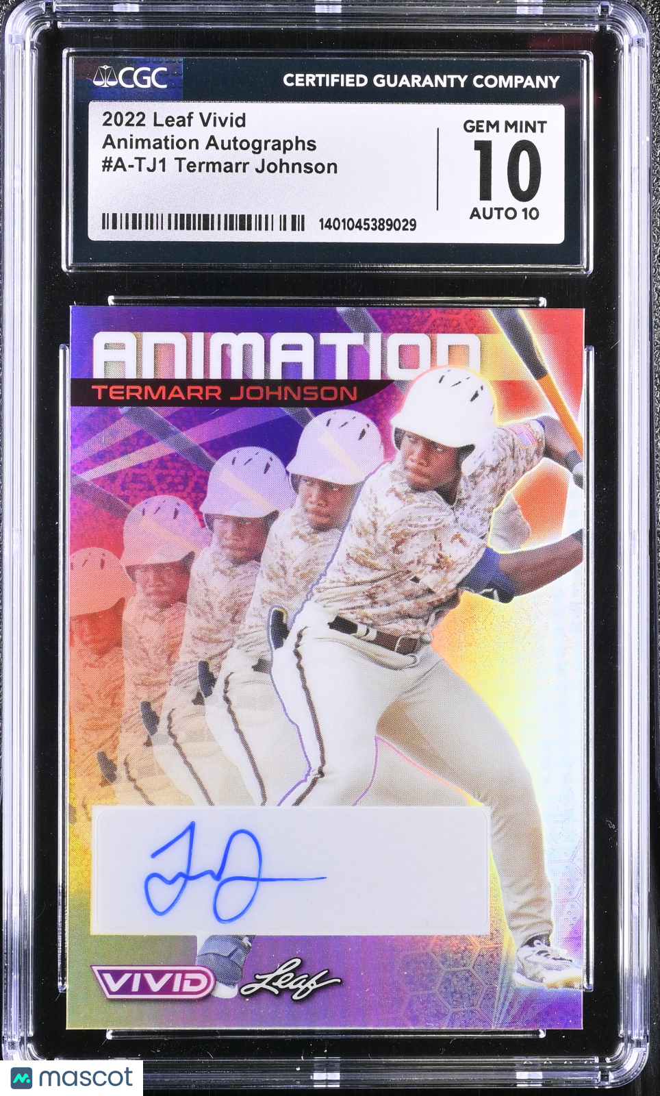 2022 Vivid Termarr Johnson #A-TJ1 Auto 5/10 Baseball CGC 10