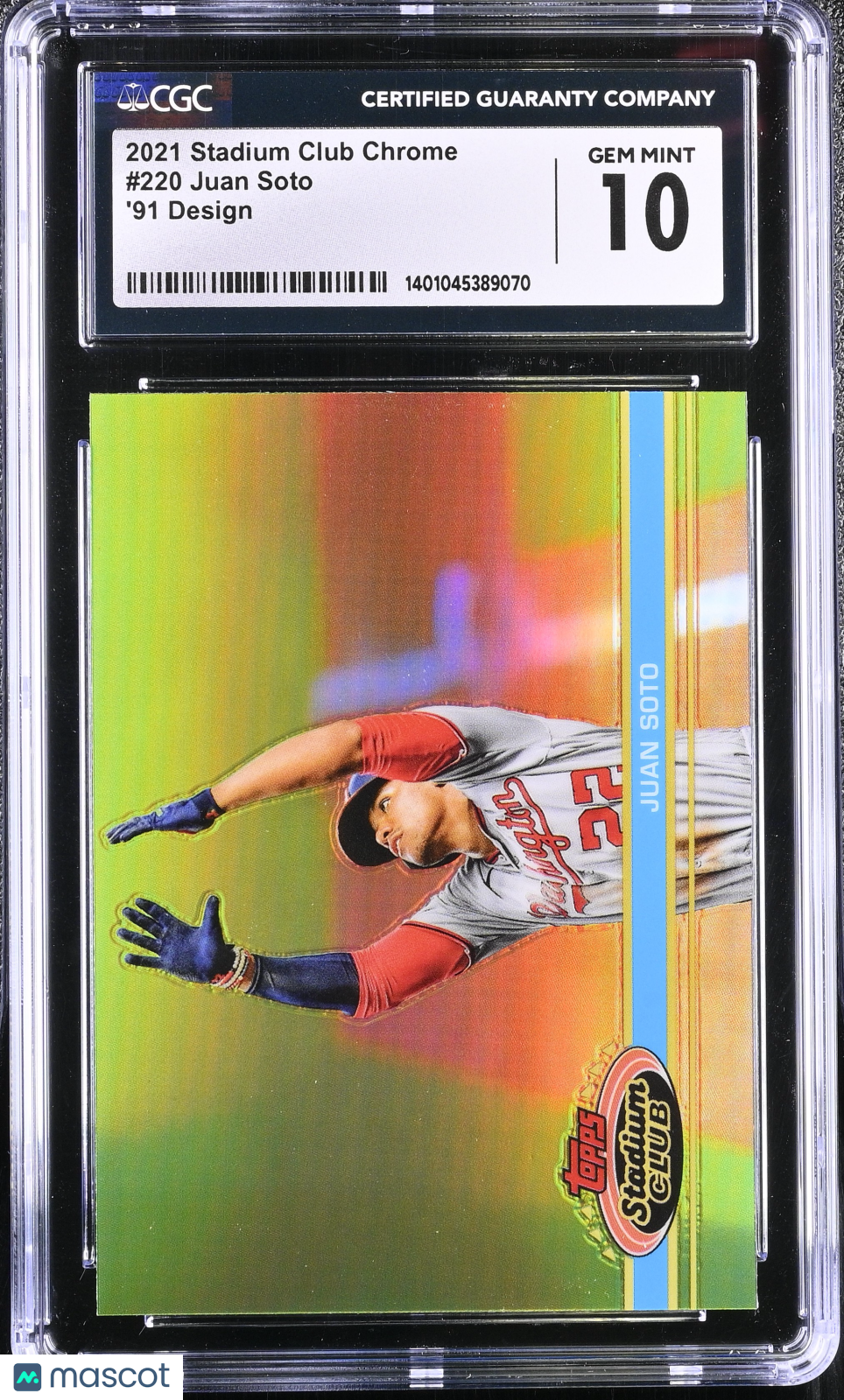 2021 Chrome Juan Soto #220 '91 Design Baseball CGC 10