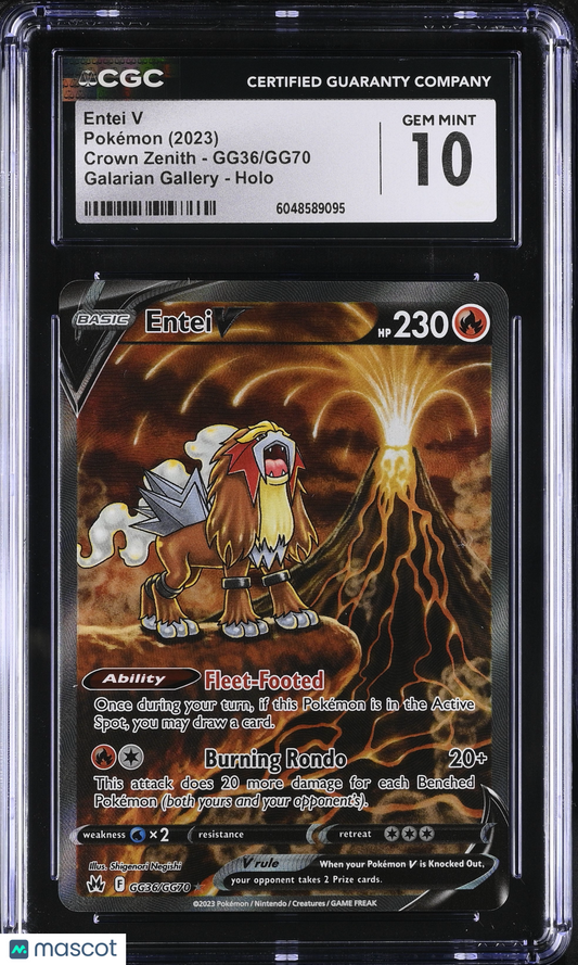 Entei V #GG36/GG70 CGC 10 2023 Pokemon Crown Zenith