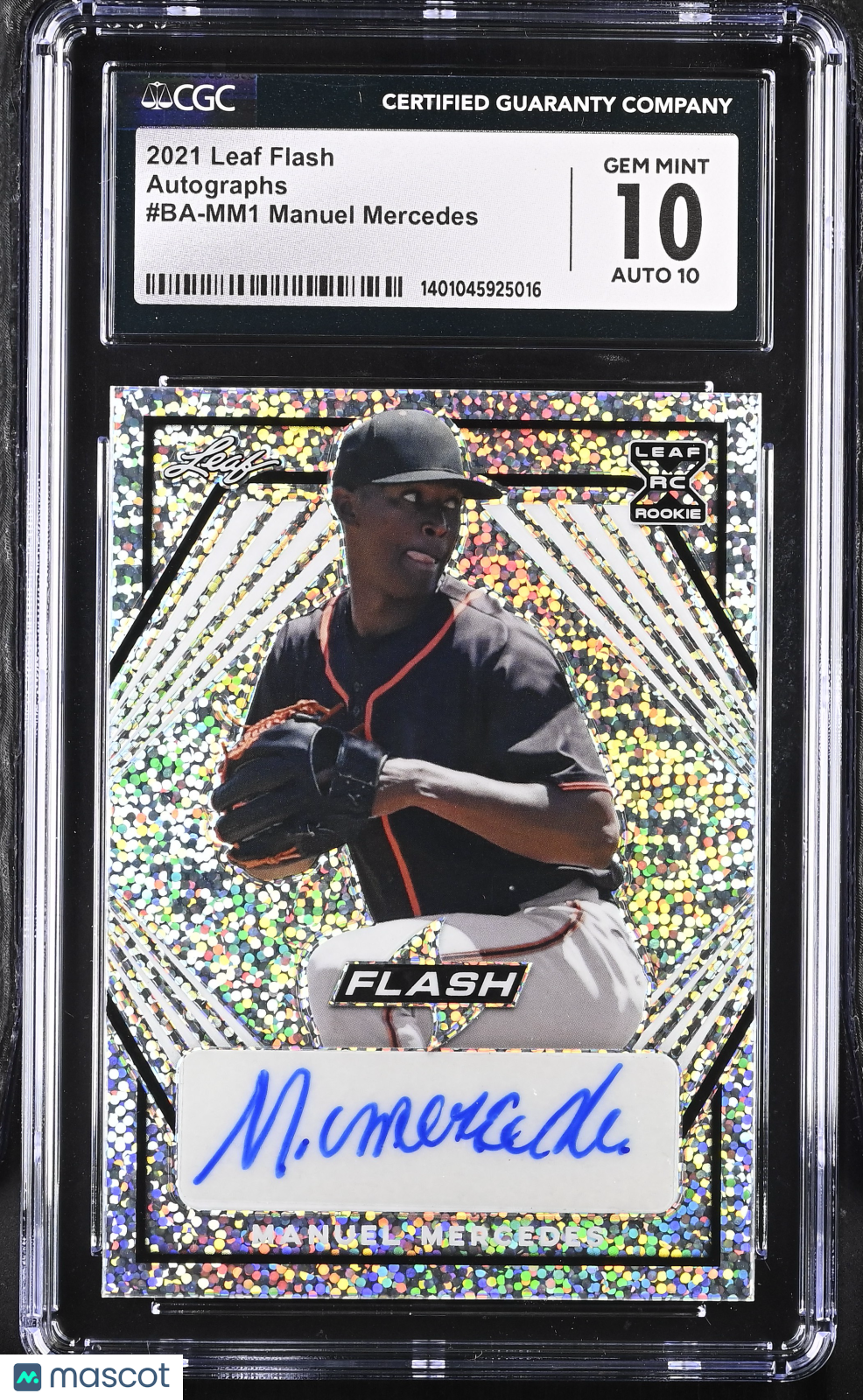 2021 Flash Manuel Mercedes #BA-MM1 Baseball CGC 10 Auto 10