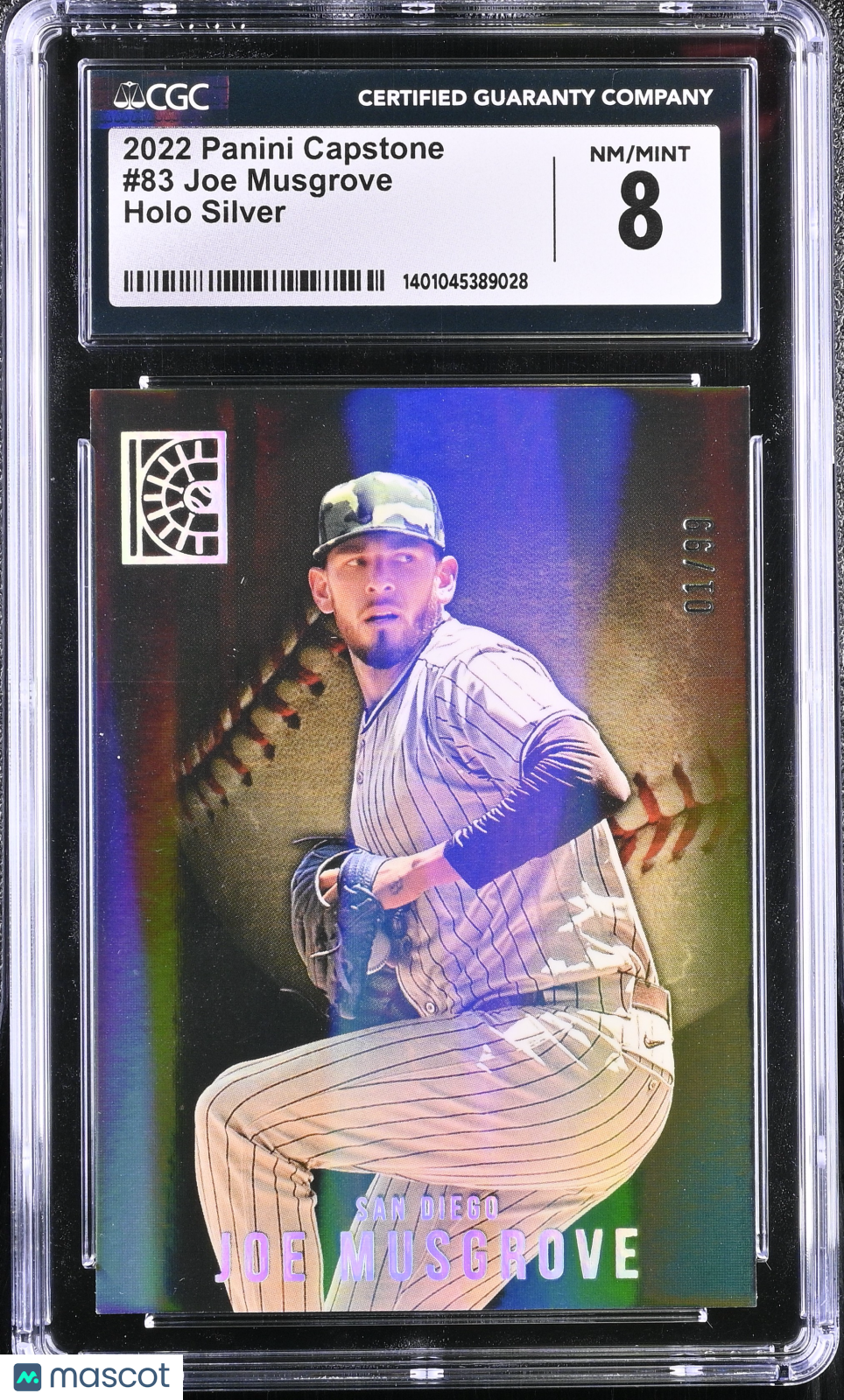 2022 Capstone Joe Musgrove #83 Holo Silver 01/99 Baseball CGC 8