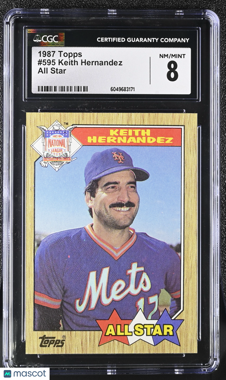 1987 Topps Keith Hernandez #595 All Star Baseball CGC 8