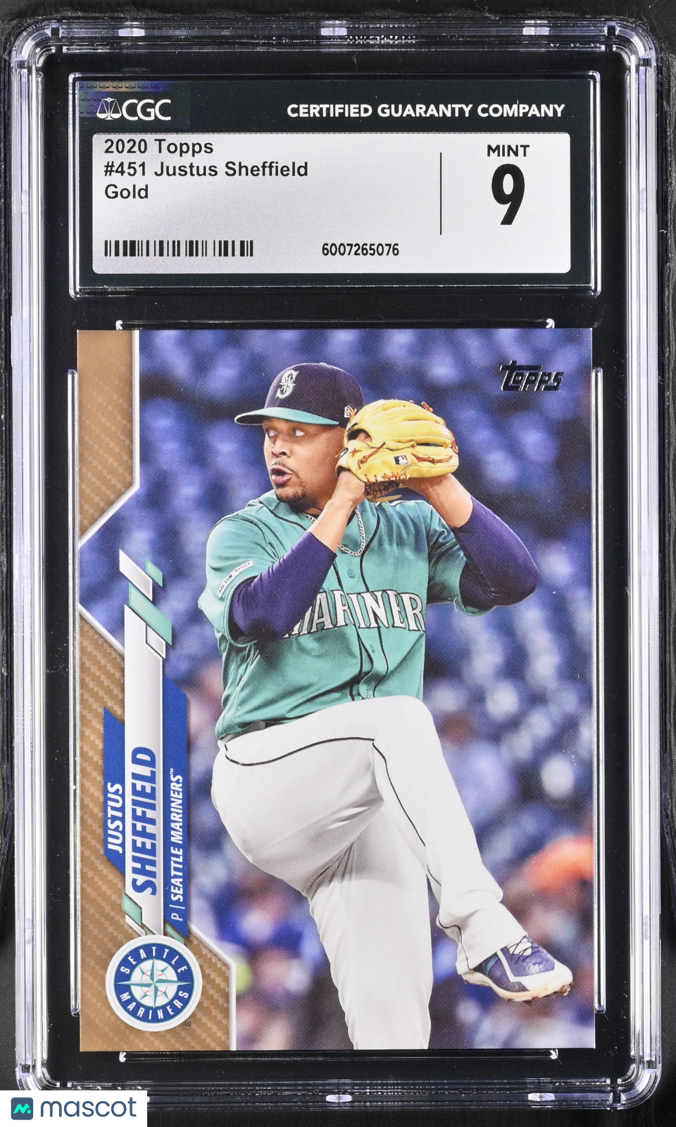 2020 Topps Justus Sheffield #451 Gold 1456/2020 Baseball CGC 9