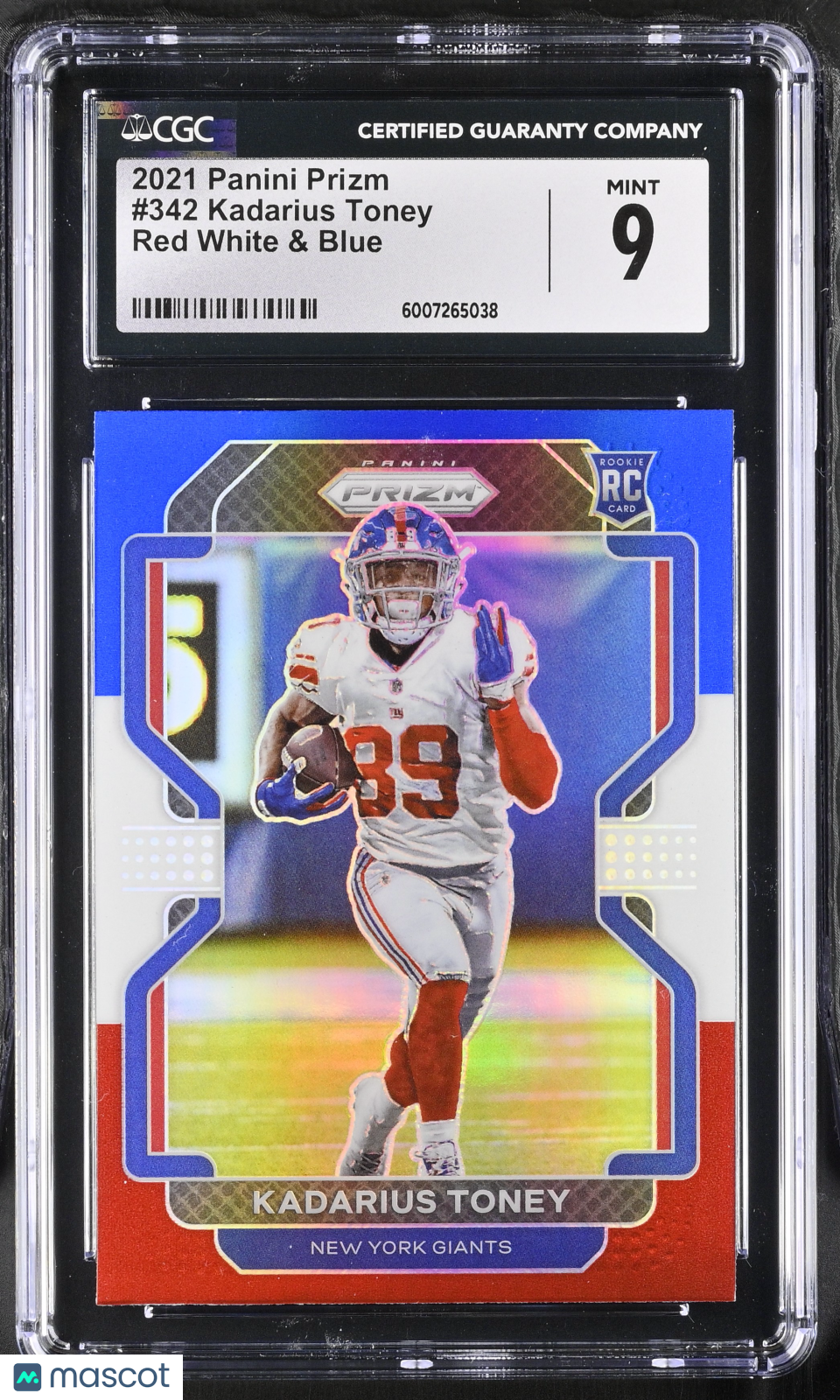 2021 Panini Prizm Kadarius Toney #342 Red White & Blue Football CGC 9