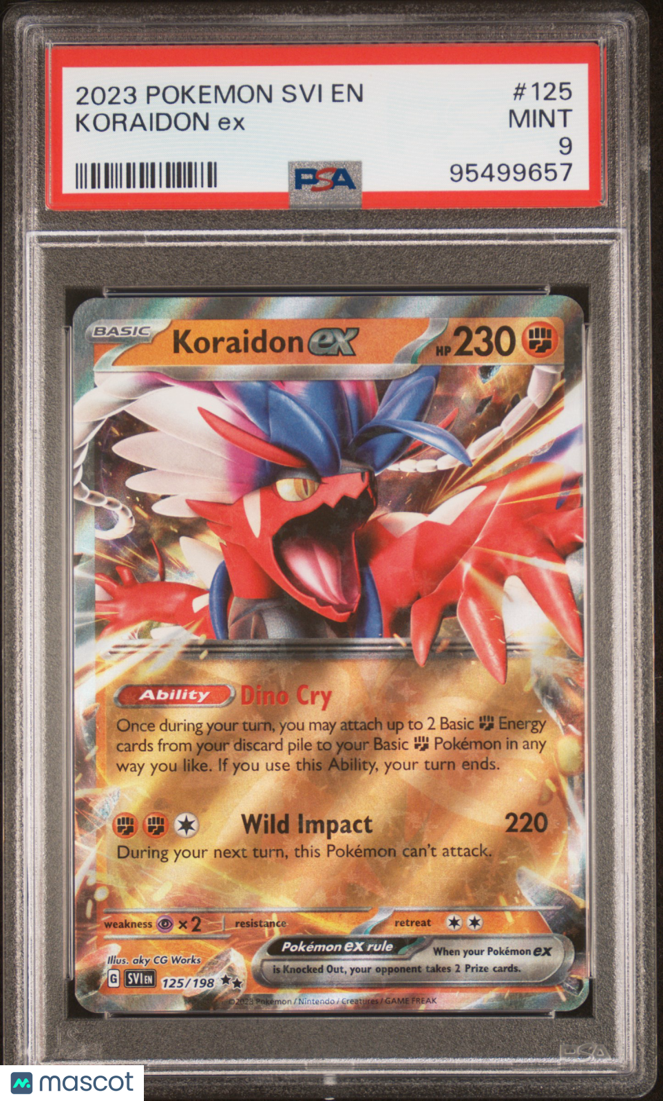 2023 PokéMon TCG Koraidon EX #125 PSA 9 2023 Pokemon Svi EN-Scarlet & Violet