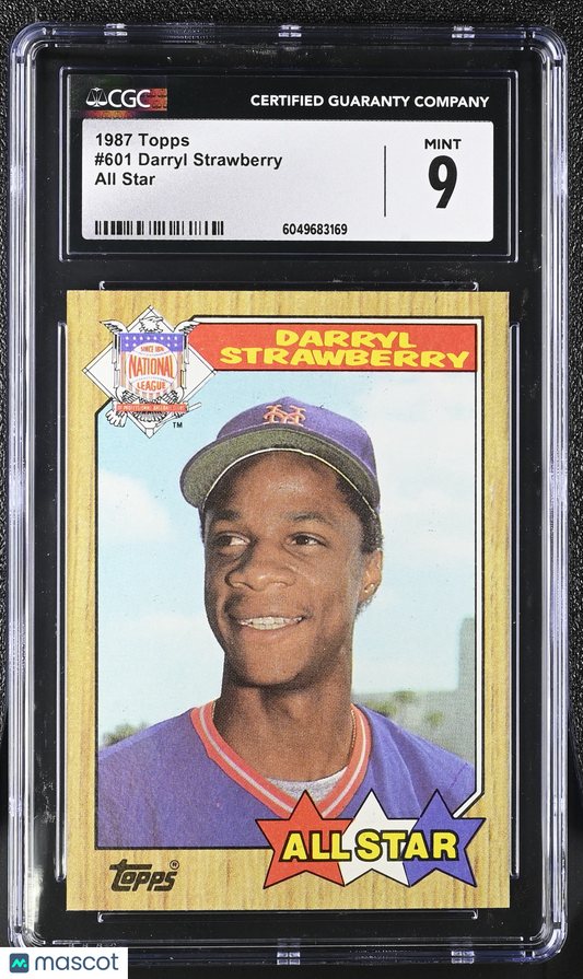 1987 Topps Darryl Strawberry #601 All Star Baseball CGC 9