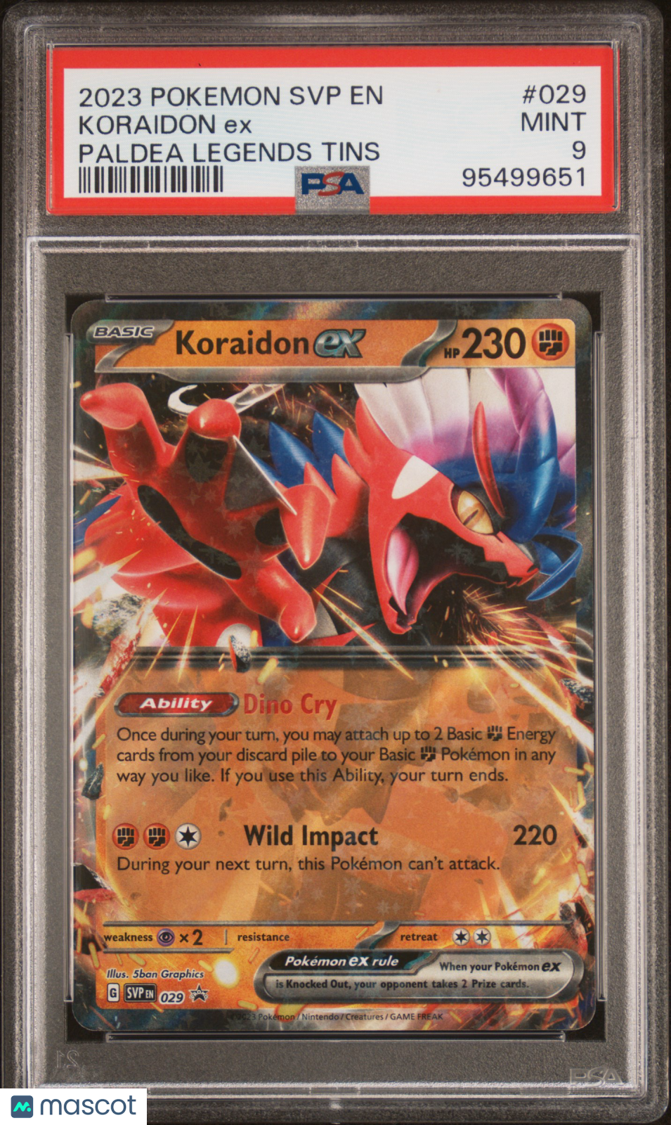 2023 PokéMon TCG Koraidon EX #029 PSA 9 2023 Pokemon SVP EN