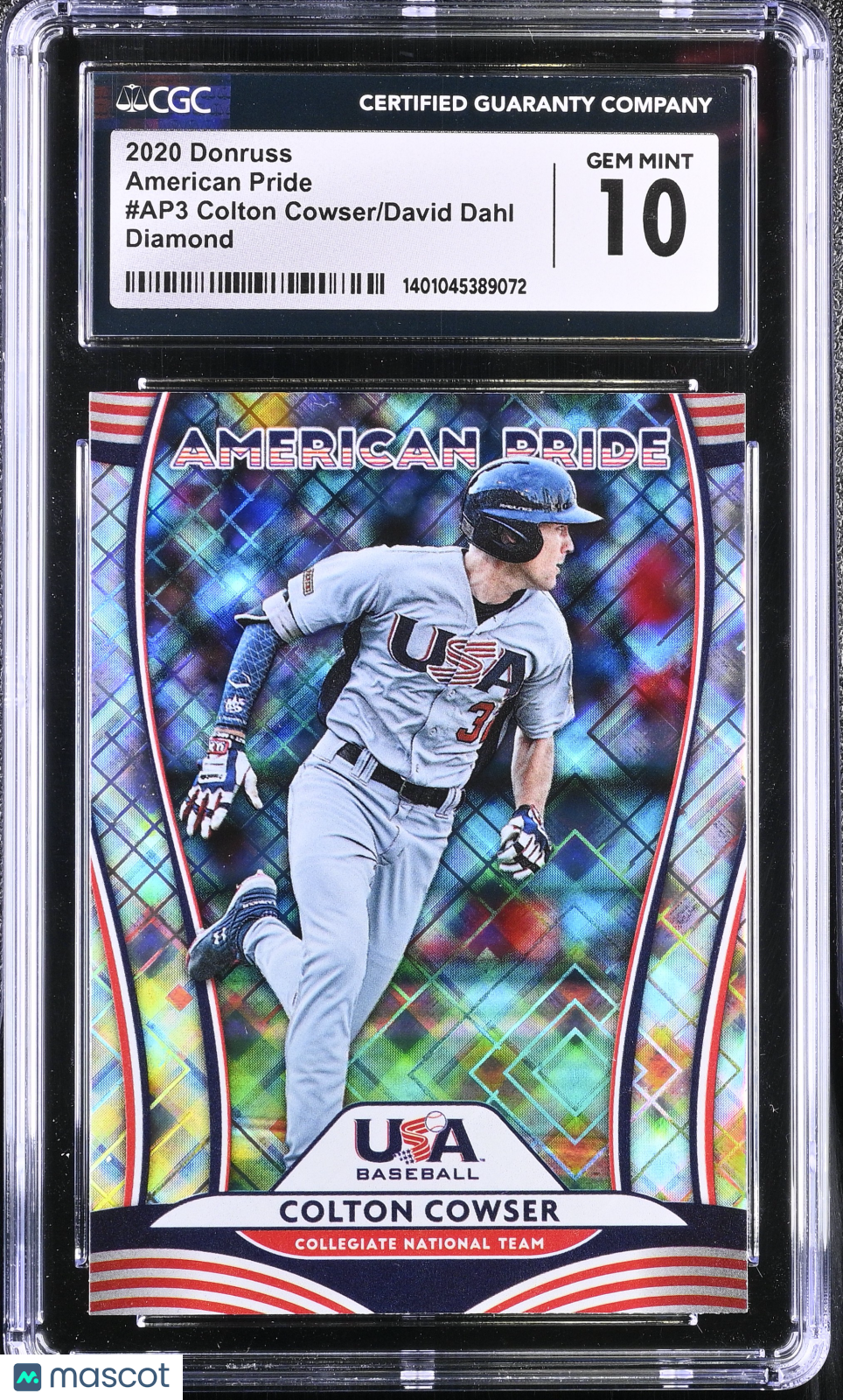 2020 Donruss Colton Cowser/David Dahl #AP3 Diamond American Pride CGC 10