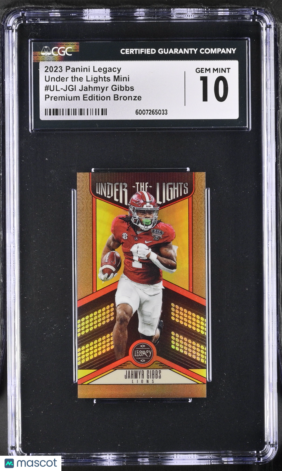 2023 Panini Legacy Jahmyr Gibbs #UL-JGI Premium Ed Bronze Mini 57/75 CGC 10