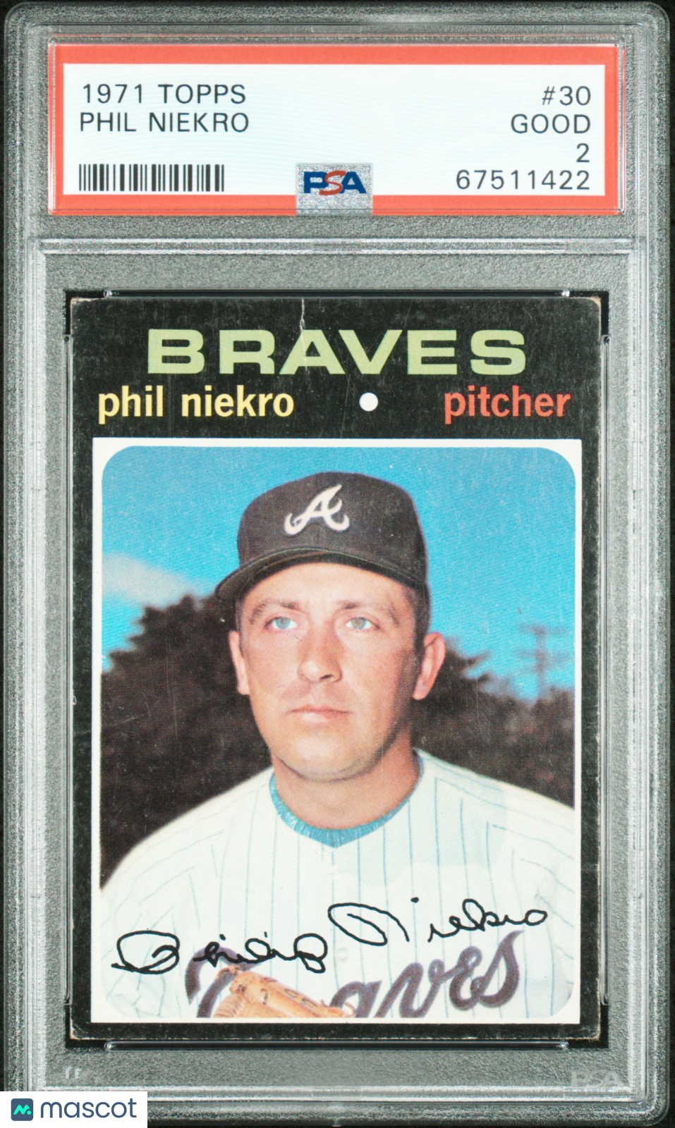 1971 Topps Phil Niekro #30 Baseball PSA 2