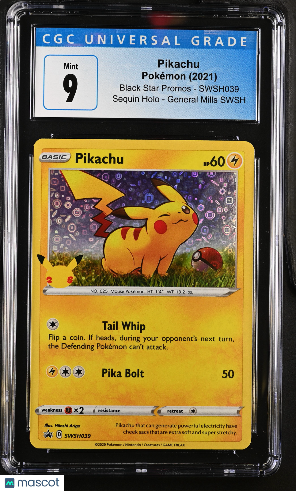 2021 Pokémon Pikachu #SWSH039 CGC 9 2021 Black Star Promos - Sword & Shield