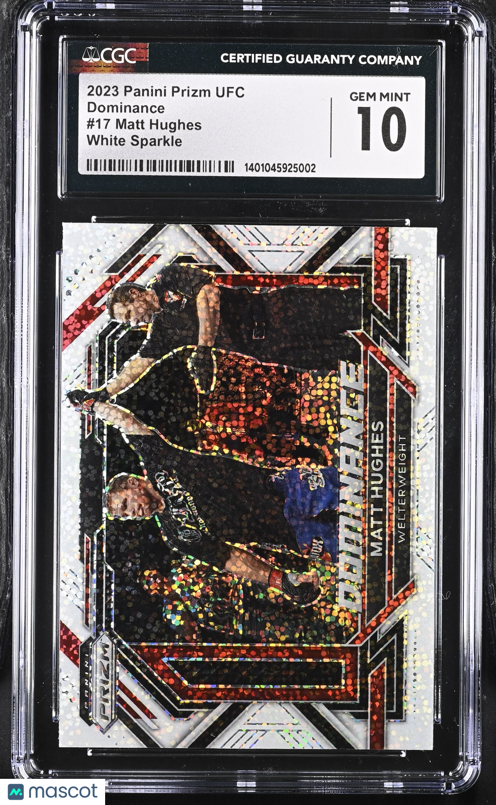 2023 Prizm UFC Matt Hughes #17 White Sparkle MMA CGC 10