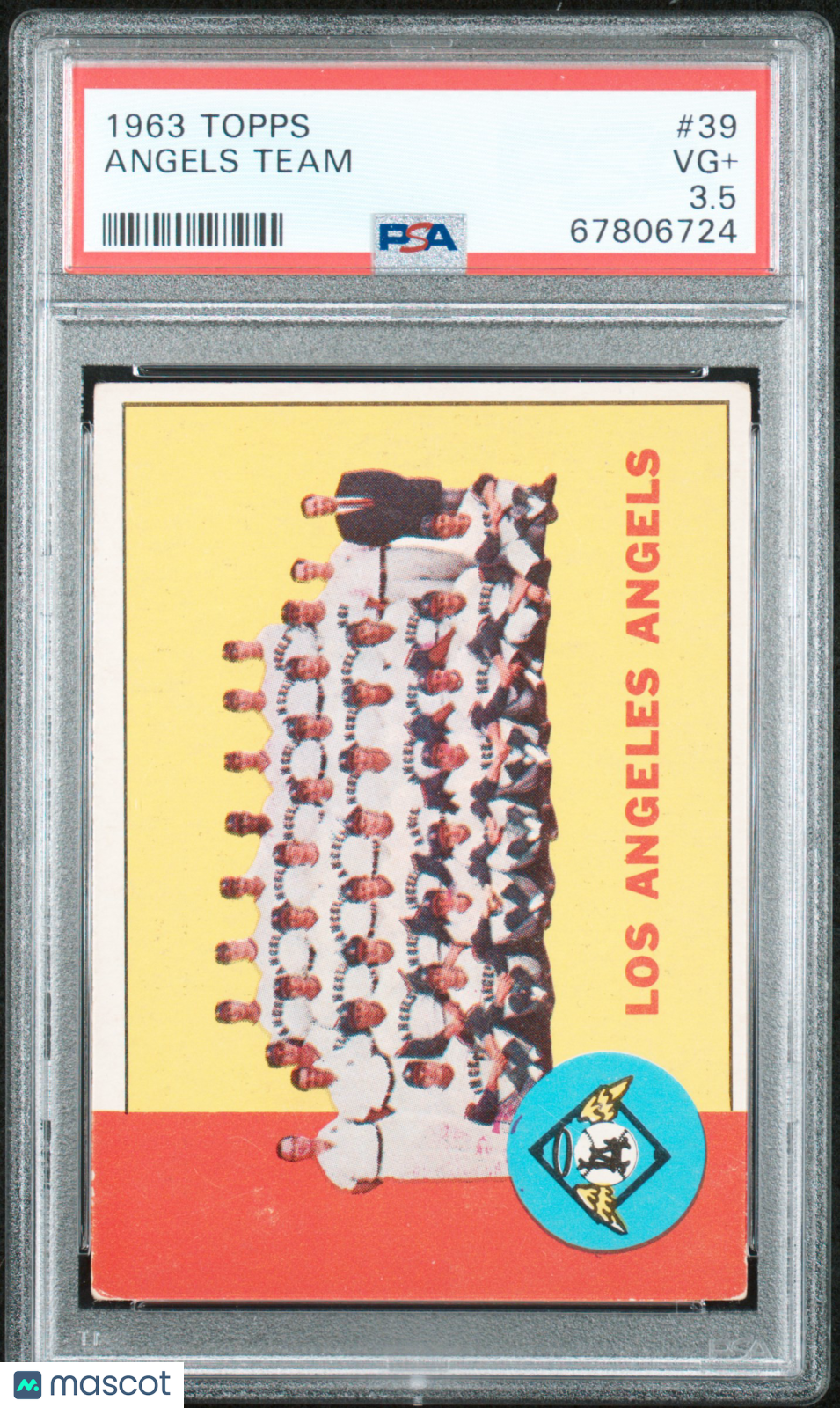 1963 Topps Angels Team #39 Baseball PSA 3.5