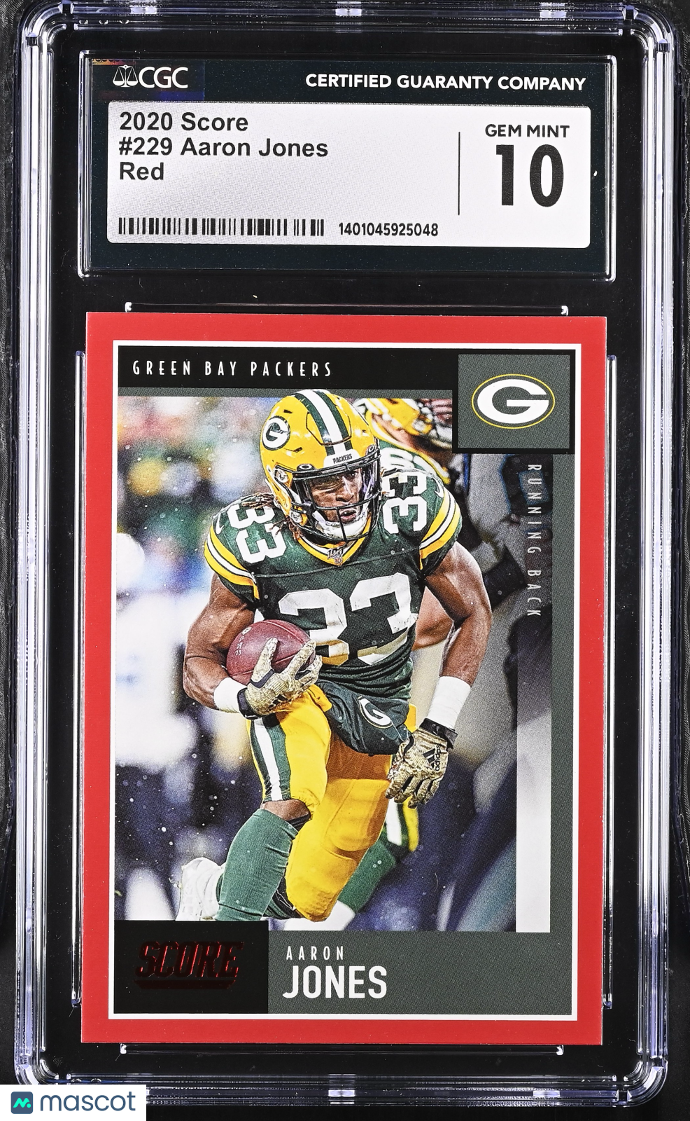 2020 Score Aaron Jones #229 Red Football CGC 10