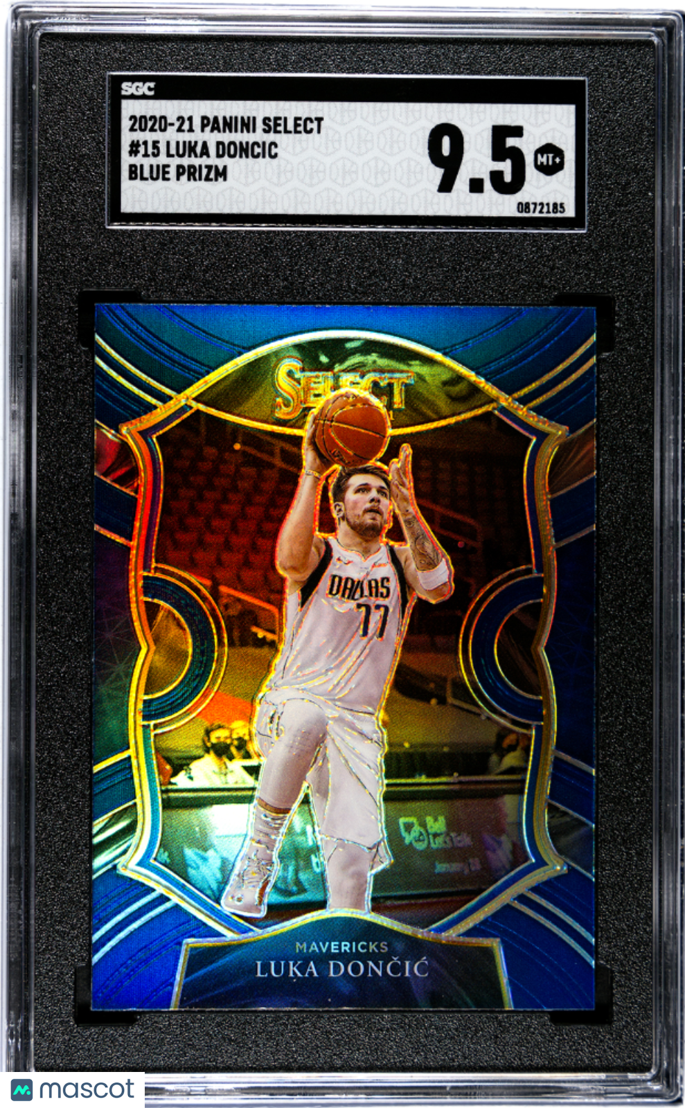 2020-21 Panini Select Luka Doncic #15 Blue Prizm Basketball SGC 9.5