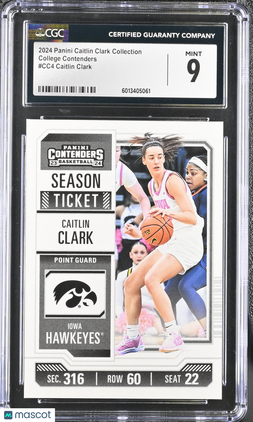 2024 Panini Caitlin Clark Collection #CC4 College Contenders CGC 9