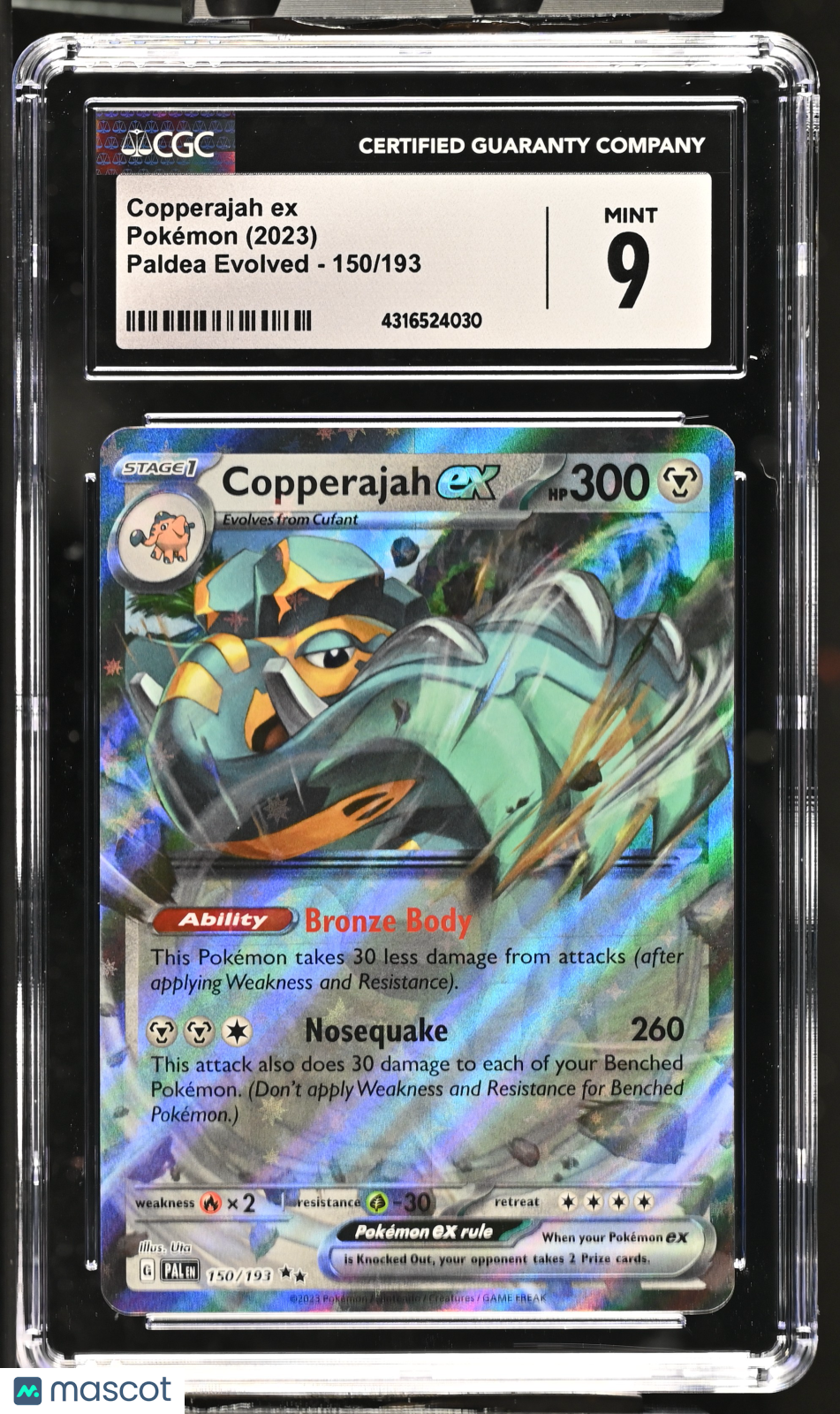 Pokémon Copperajah ex #150/193 English CGC 9 2023 Pokémon Paldea Evolved