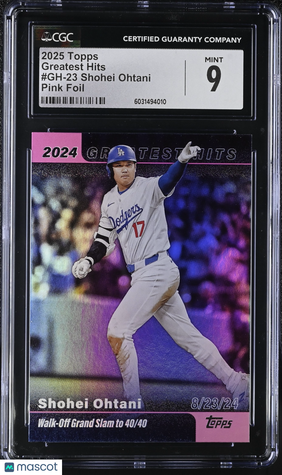 2025 Topps Shohei Ohtani #GH-23 Pink Foil Greatest Hits Baseball CGC 9