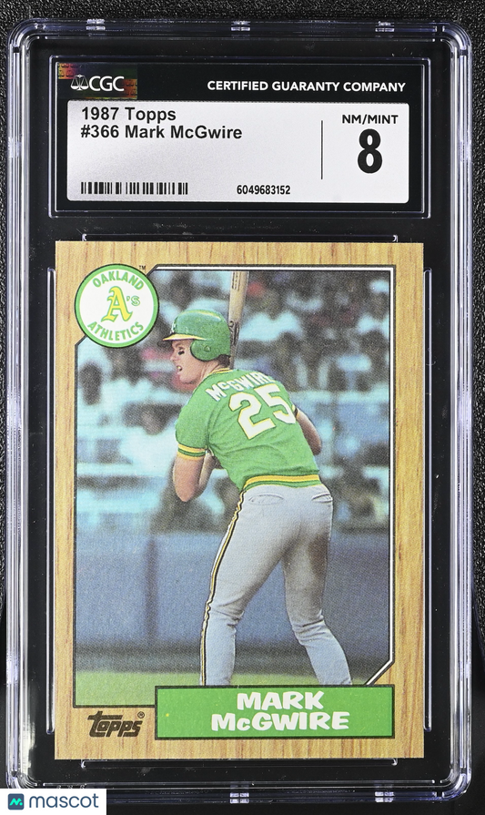 1987 Topps Mark McGwire #366 Baseball CGC 8