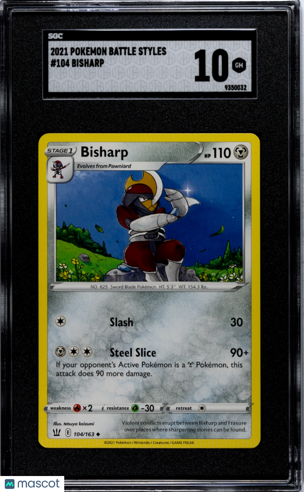 Pokémon TCG Bisharp #104 SGC 10 2021 Pokemon Battle Styles