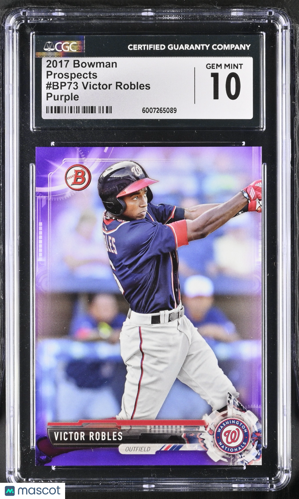 2017 Bowman Victor Robles #BP73 Purple 048/250 Baseball CGC 10