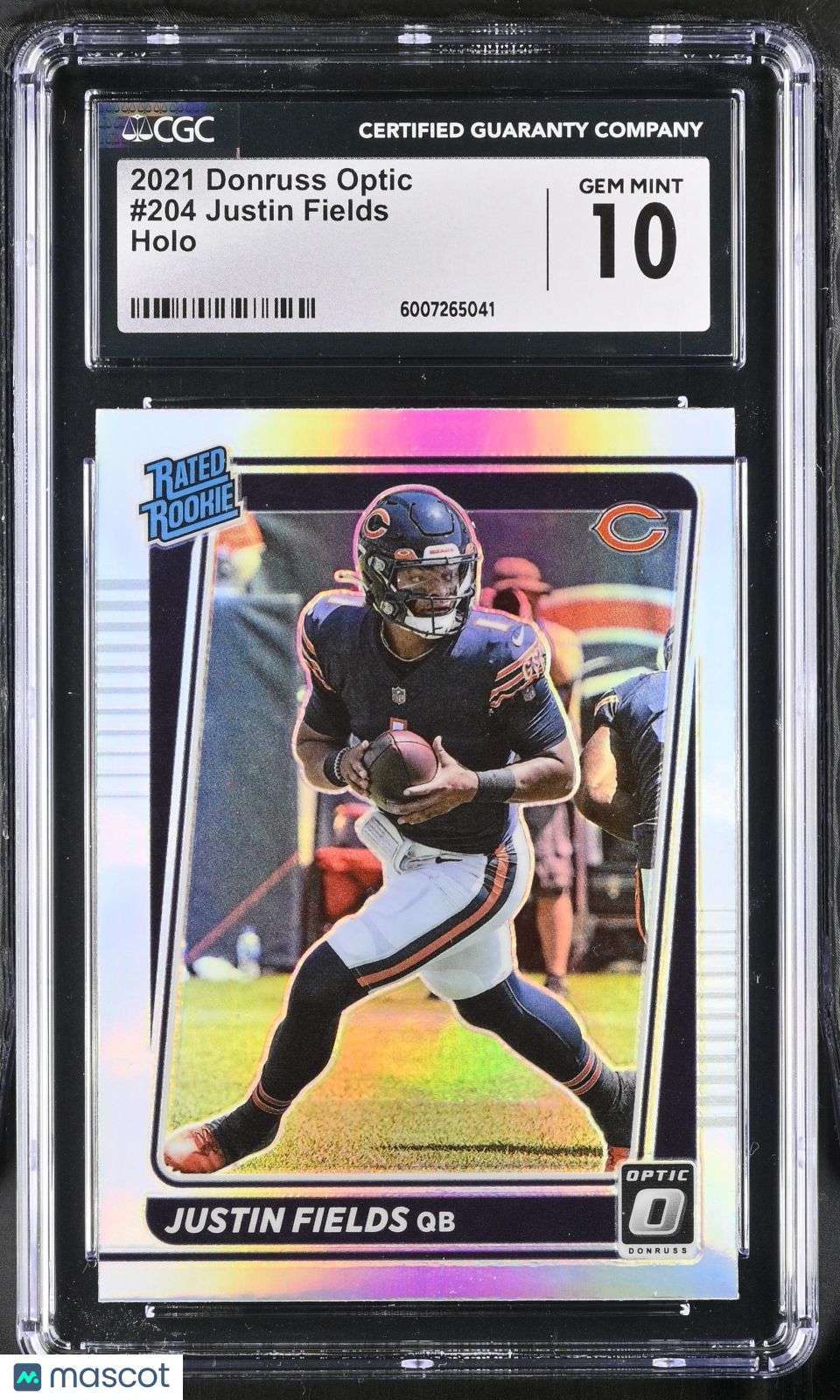 2021 Donruss Optic Justin Fields #204 Holo Rated Rookie Football CGC 10