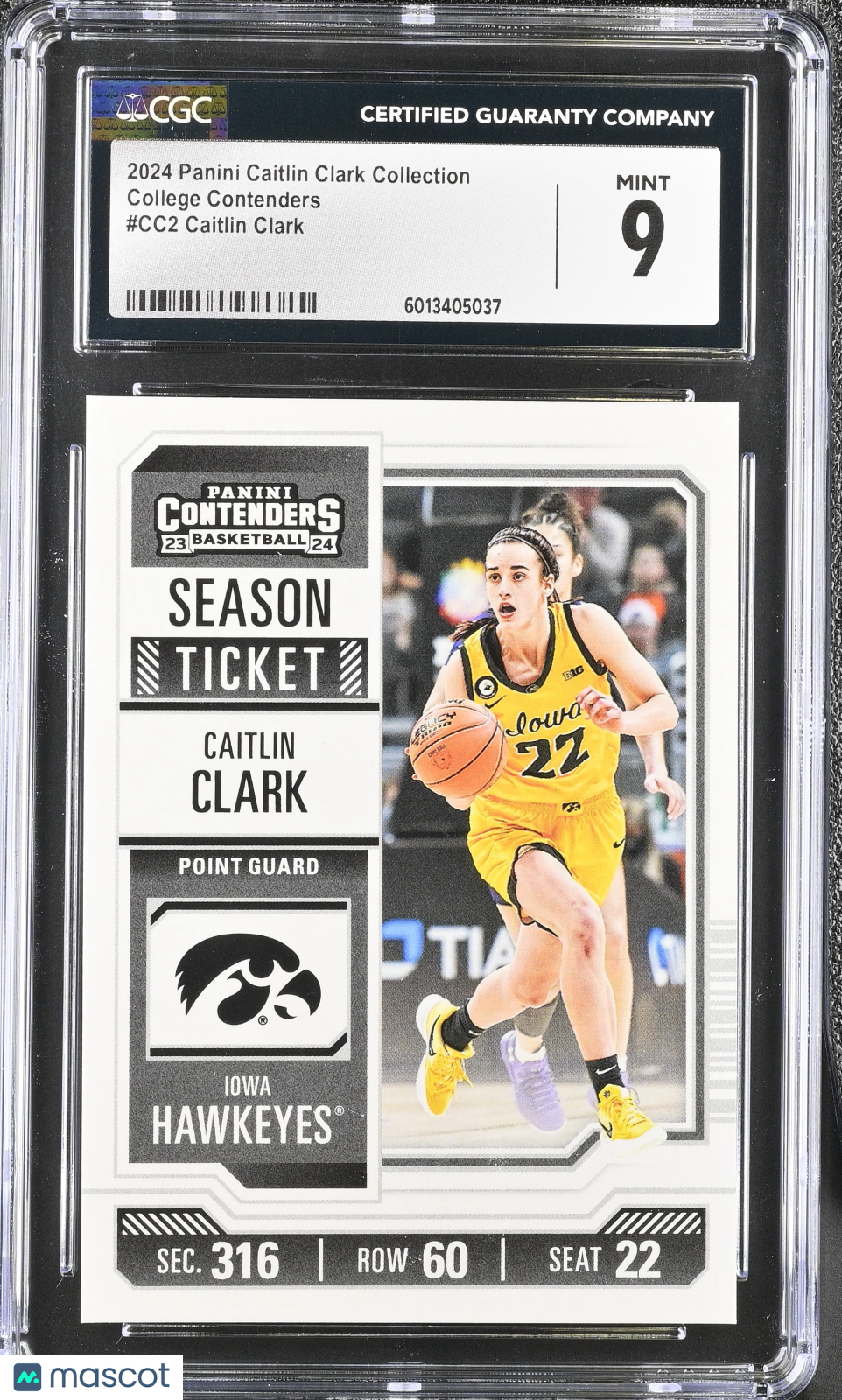 2024 Panini Caitlin Clark Collection #CC2 College Contenders CGC 9