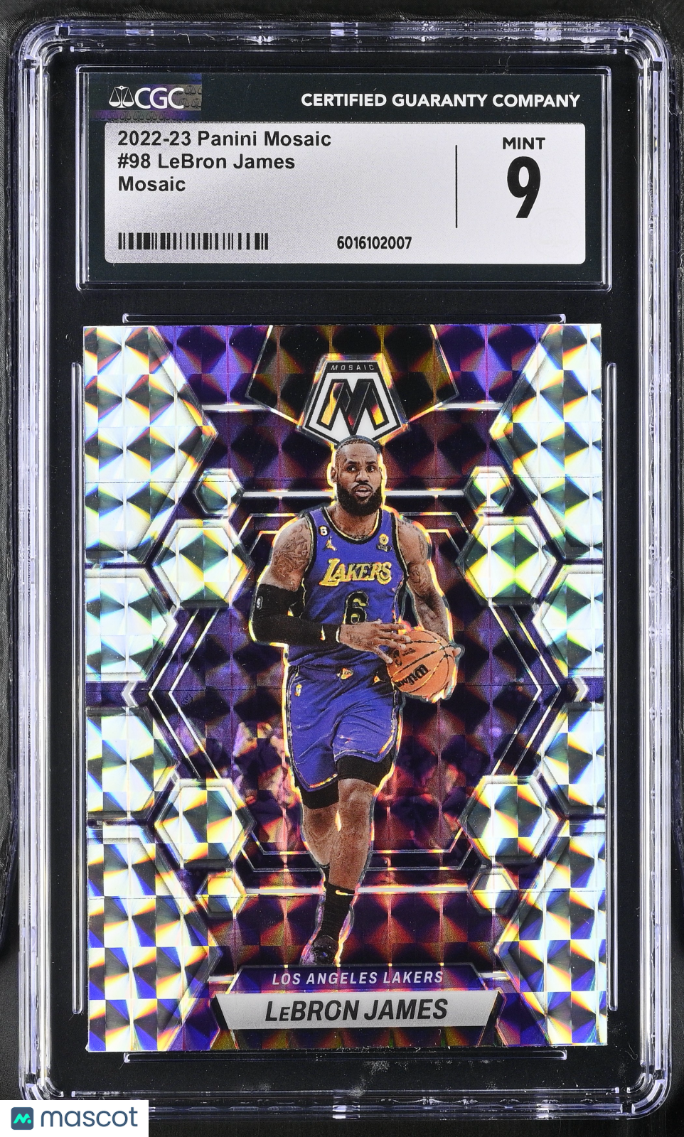 2022-23 Panini Mosaic LeBron James #98 Mosaic Basketball CGC 9