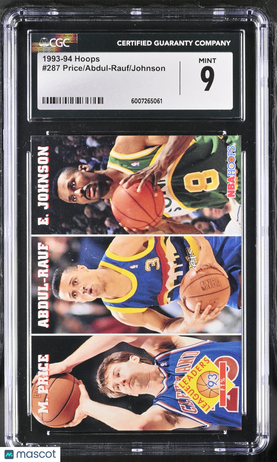 1993-94 Hoops Price/Abdul-Rauf/Johnson #287 Basketball CGC 9