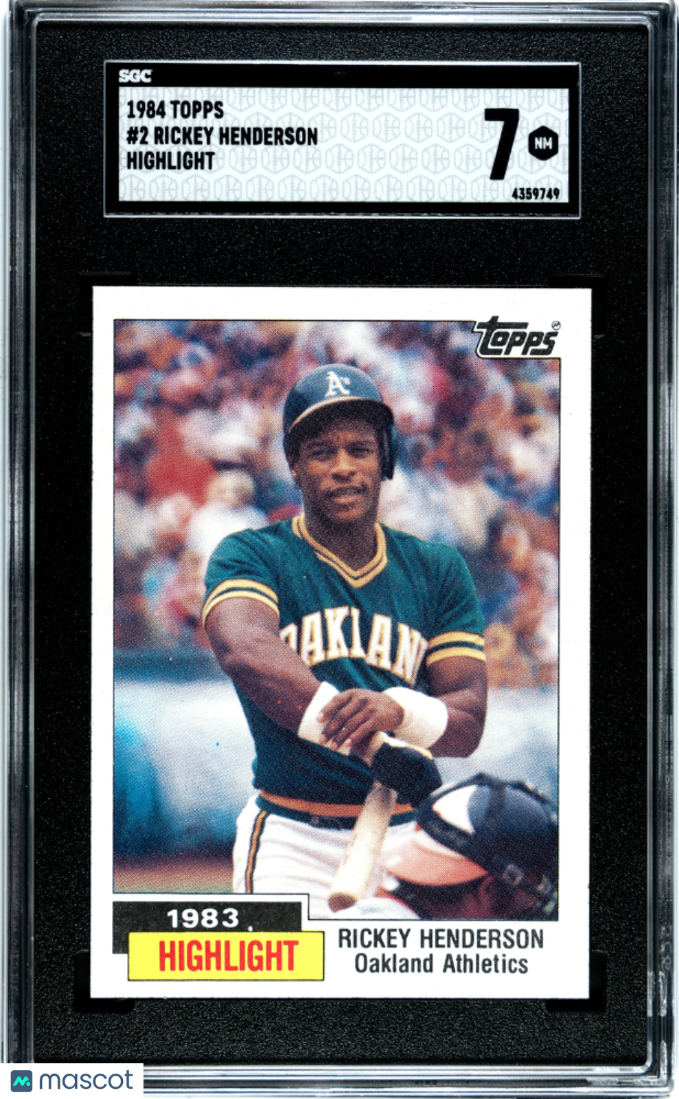 1984 Topps Rickey Henderson #2 Highlight Baseball SGC 7