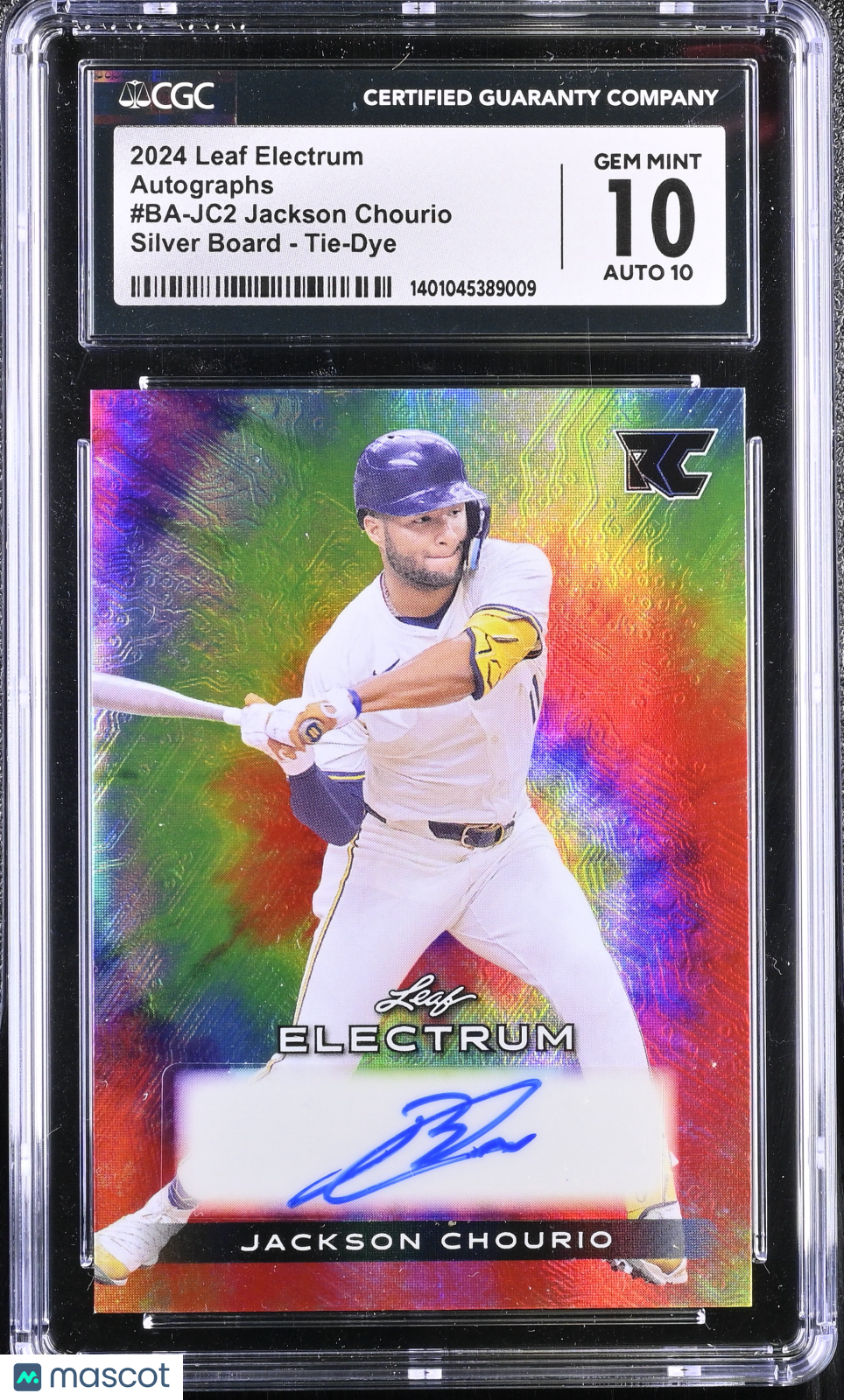 2024 Electrum Jackson Chourio #BA-JC2 Silver Board - Tie-Dye 29/49 CGC 10