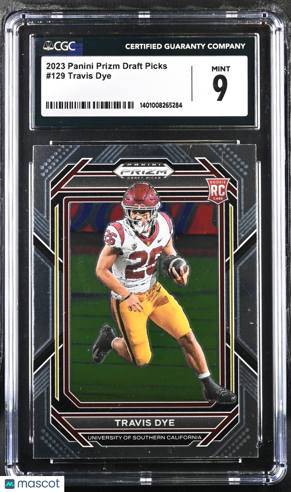 2023 Prizm Draft Picks Travis Dye #129 Football CGC 9