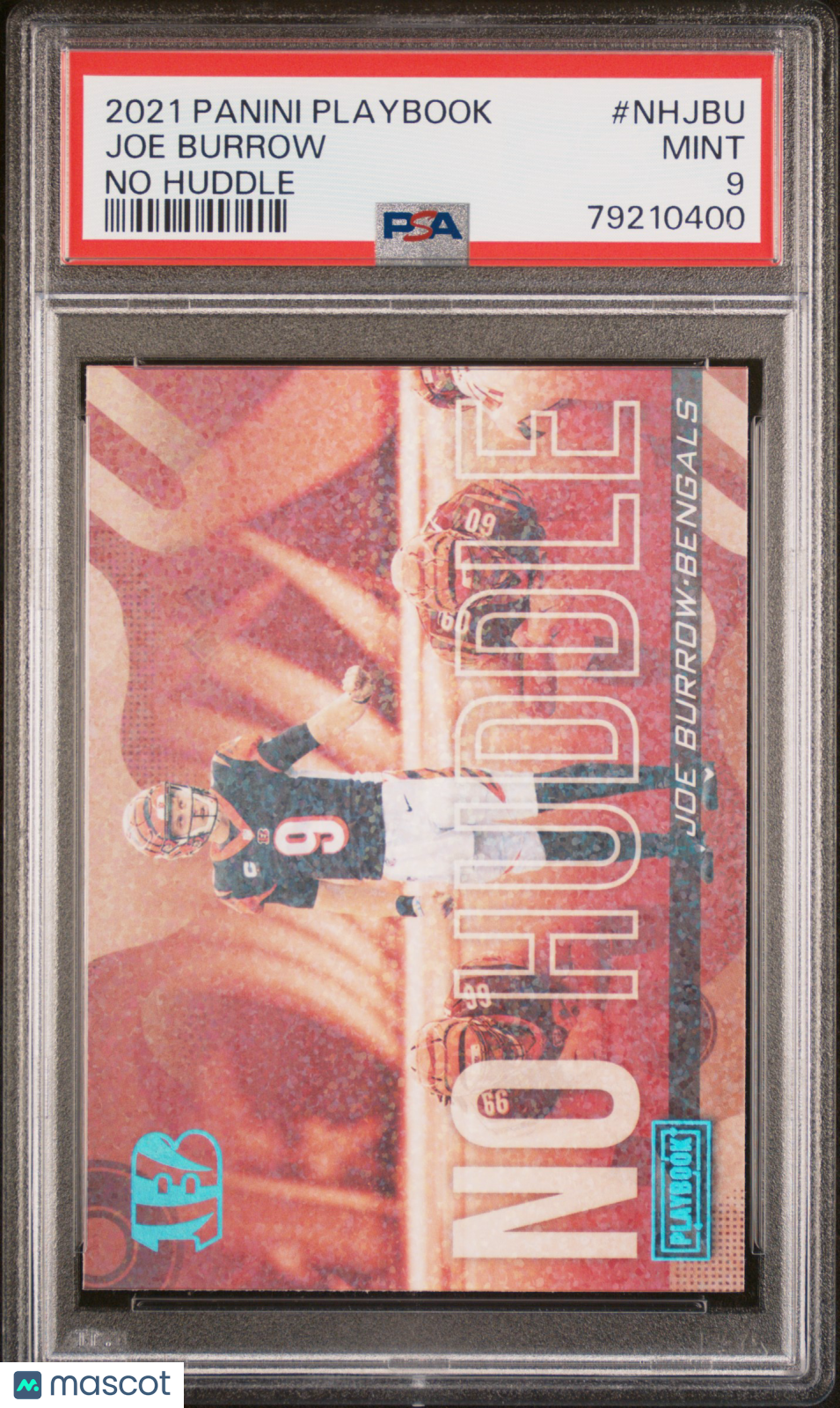 2021 Panini Playbook No Huddle Joe Burrow #NHJBU No Huddle Football PSA 9