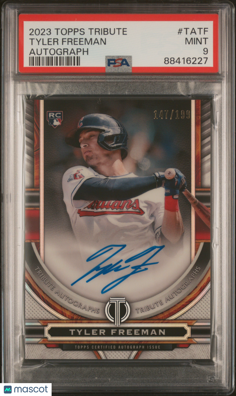 2023 Topps Tribute Tribute Autograph Tyler Freeman #TATF Auto 147/199 PSA 9